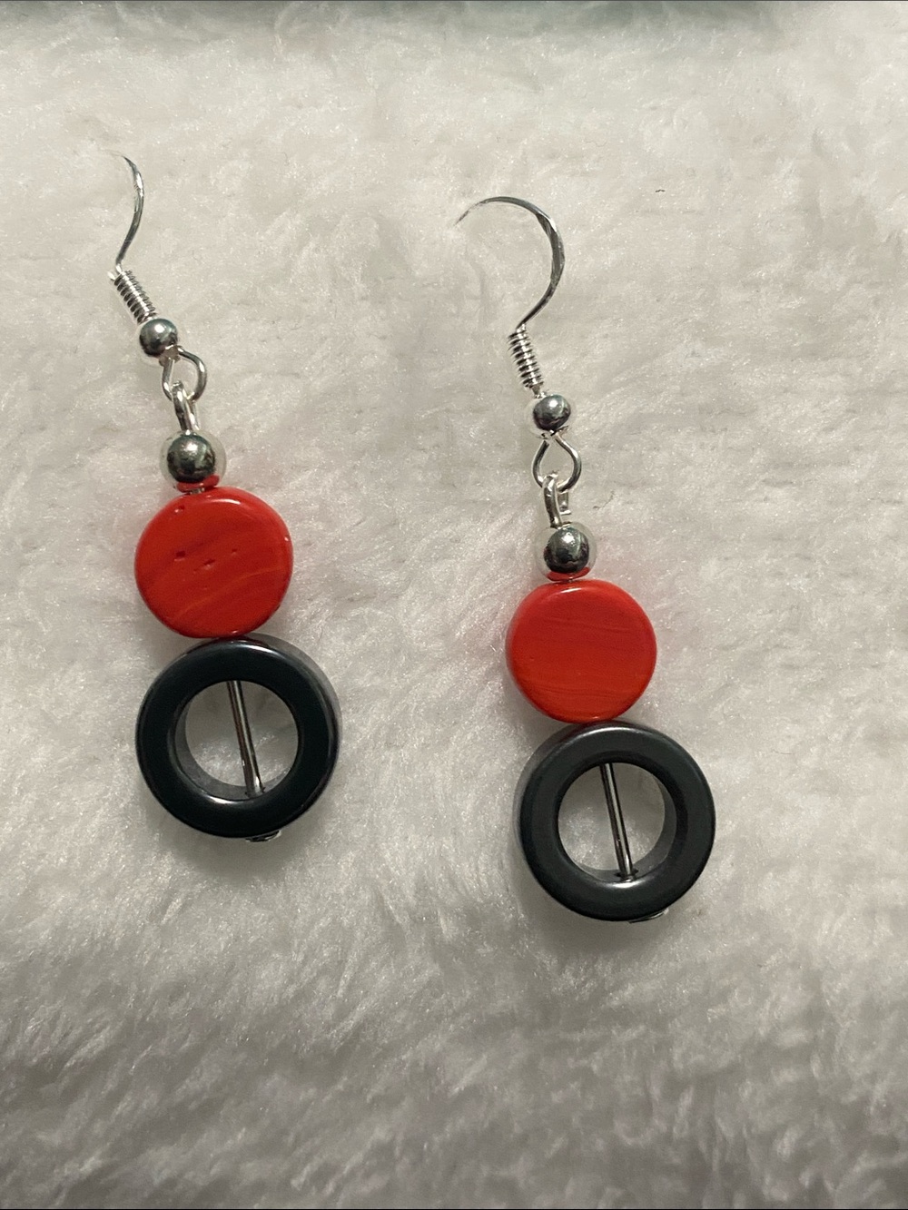 Good Vibes Only Red and Black Drop Earrings!